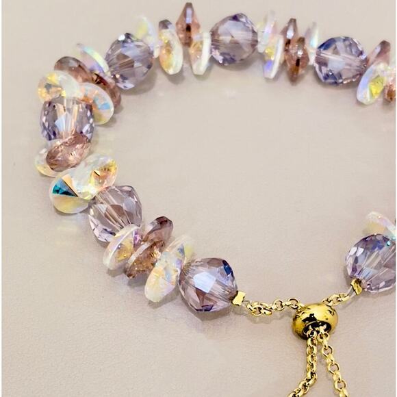 Purple Swarovski Beaded Bracelet - Picture 4 of 5